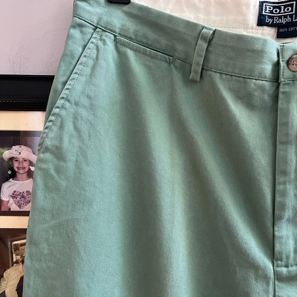 Polo Ralph Lauren Light Green Classic Chino Pants sz 35/30 EUC